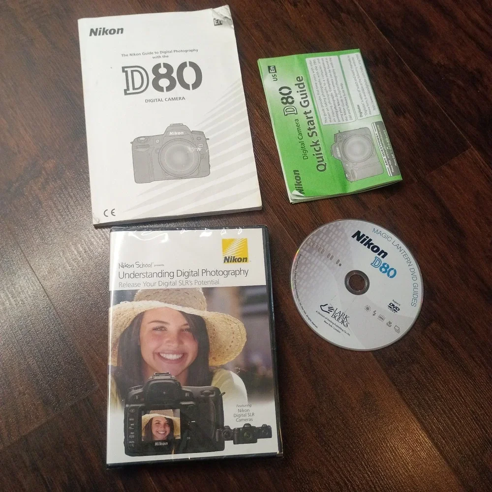 Nikon D80 10.2MP Digital SLR Camera Bundle 18-55mm VR 55-200mm ED 32GB Card Case